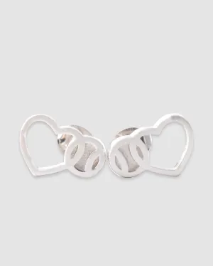 Love Baseball Earrings - Silver