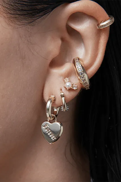 LOVE FOREVER HEART CHARM EARRINGS