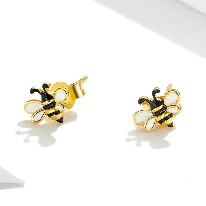 Lovely Honey Bee Necklace & Earrings Jewelry Set