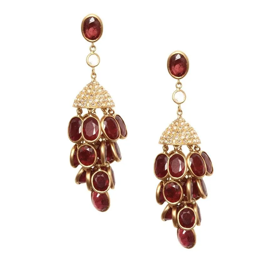 Luminosity 20k Ruby Drop Earrings