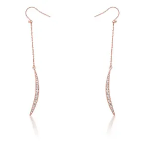 Luna 0.5ct CZ Rose Gold Delicate Moon Drop Earrings