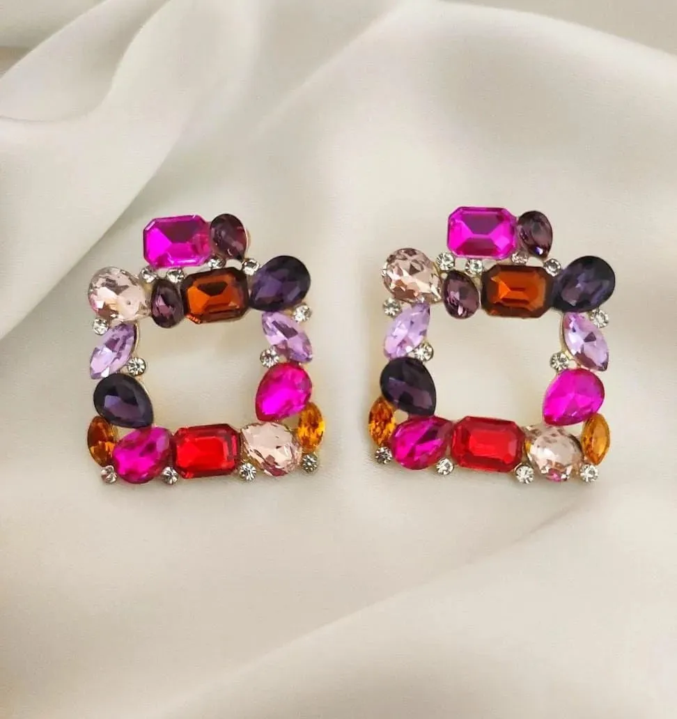 Luxury Crystal Square Earrings