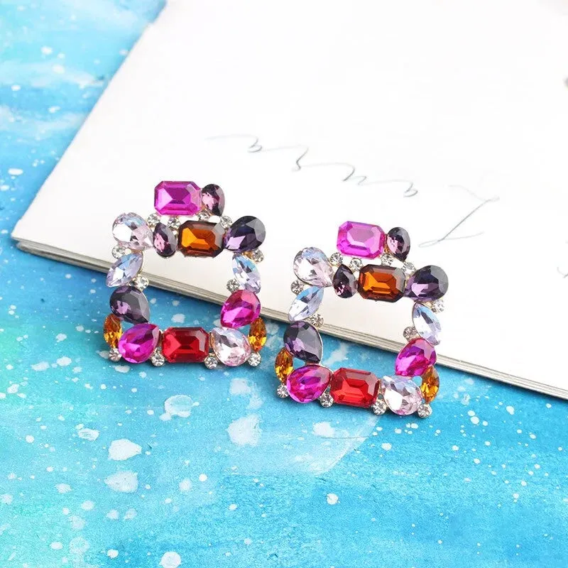 Luxury Crystal Square Earrings