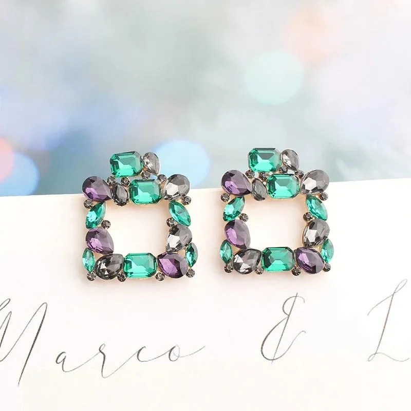 Luxury Crystal Square Earrings