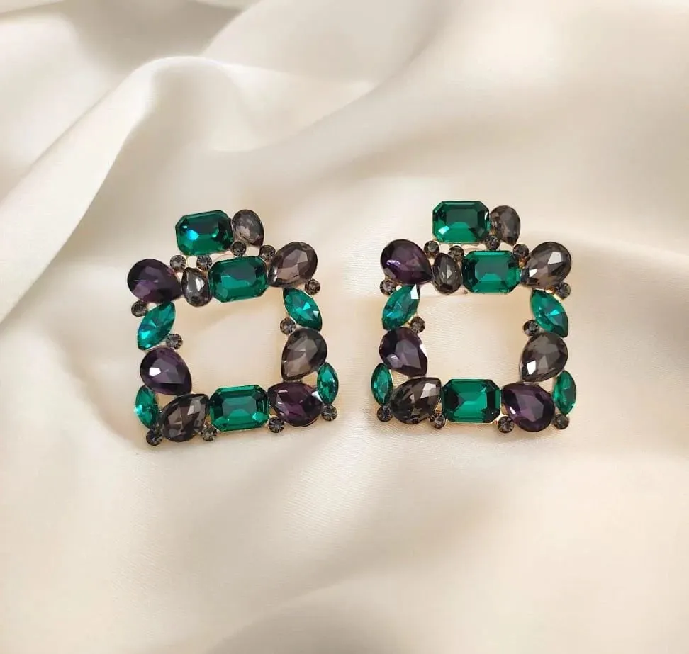 Luxury Crystal Square Earrings