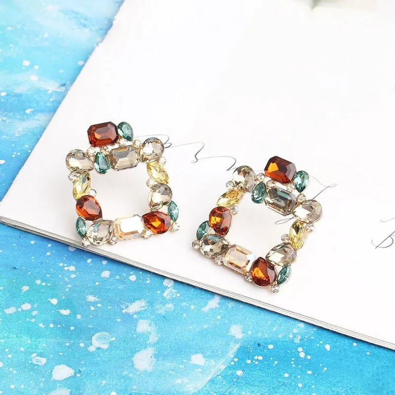 Luxury Crystal Square Earrings