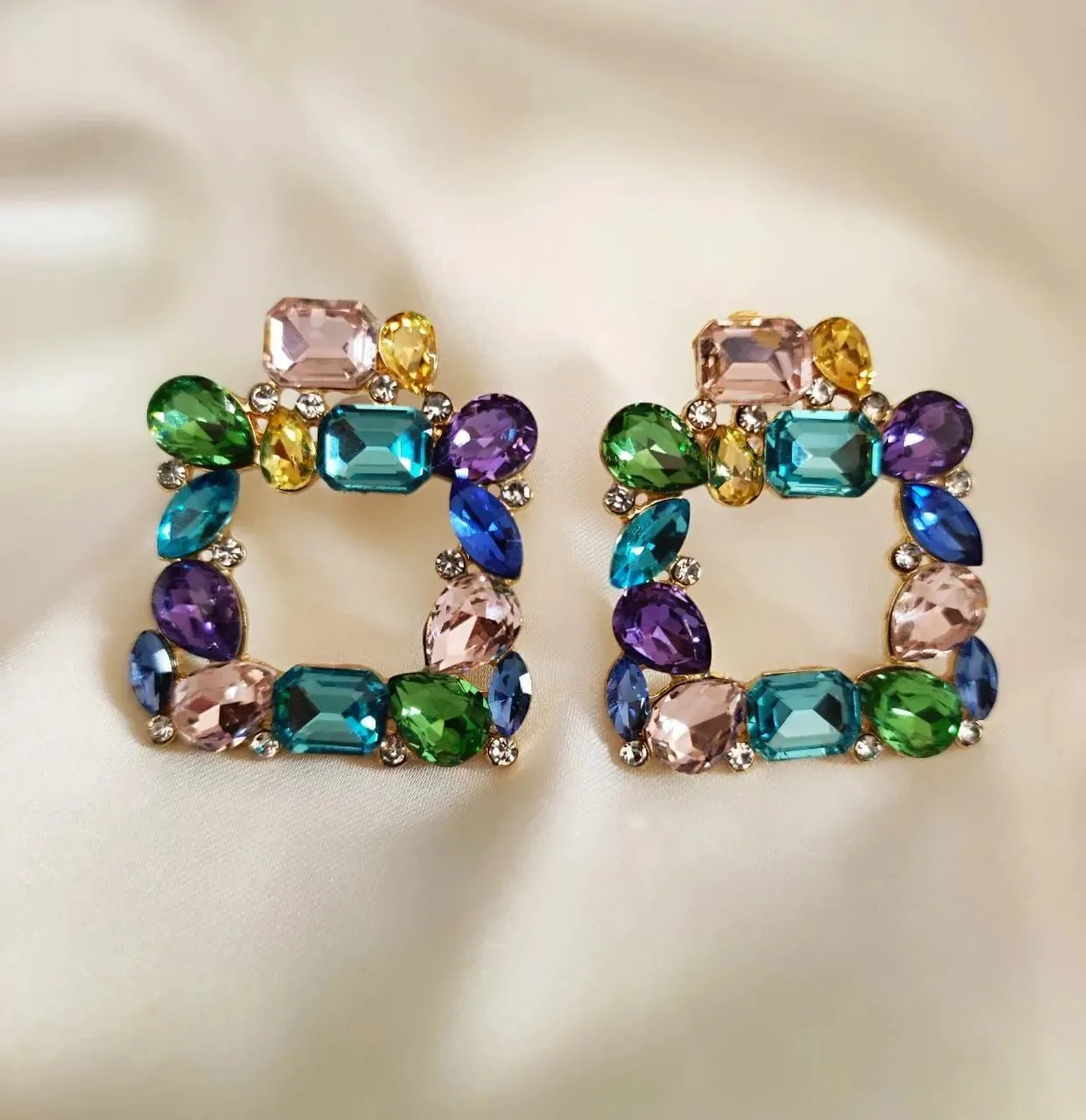 Luxury Crystal Square Earrings