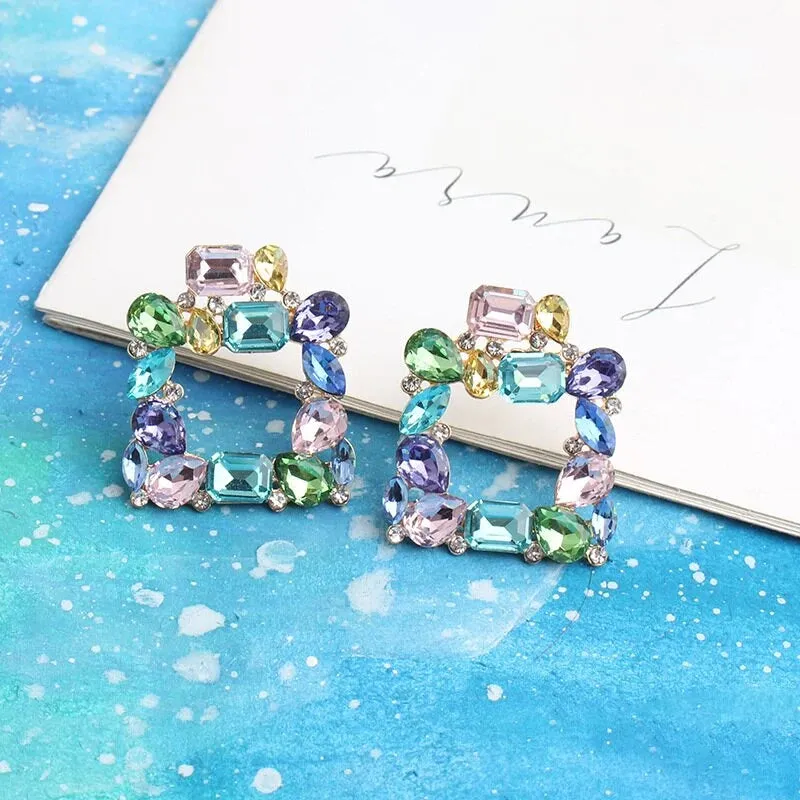 Luxury Crystal Square Earrings