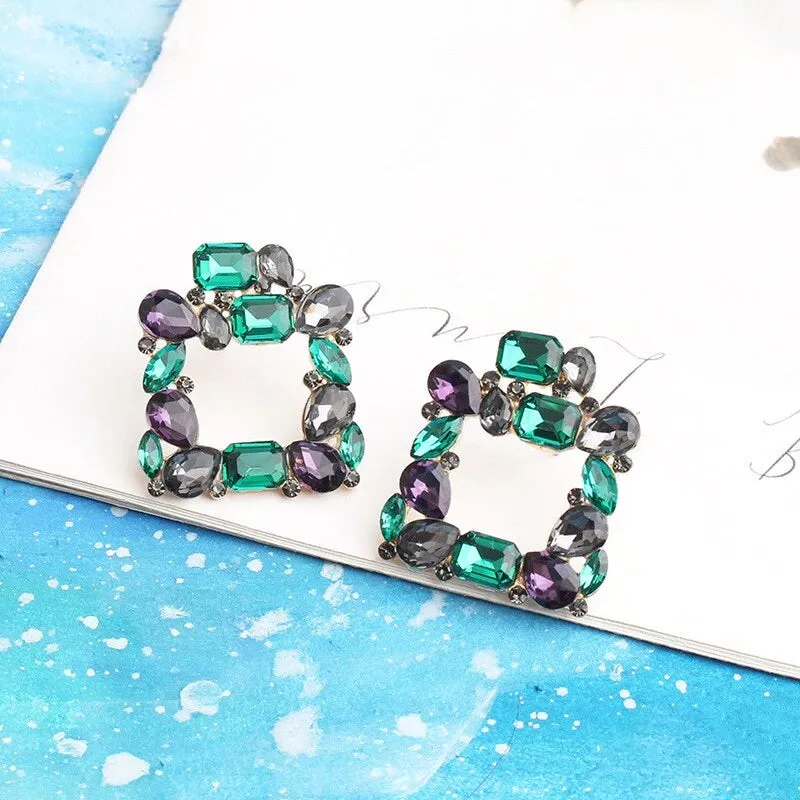 Luxury Crystal Square Earrings
