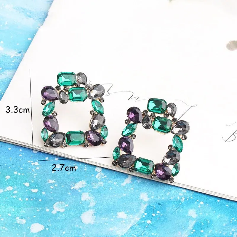 Luxury Crystal Square Earrings