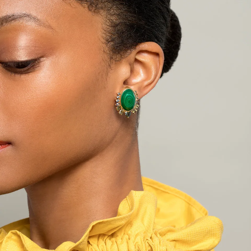 Malachite & Sapphire Earrings