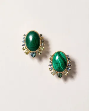 Malachite & Sapphire Earrings