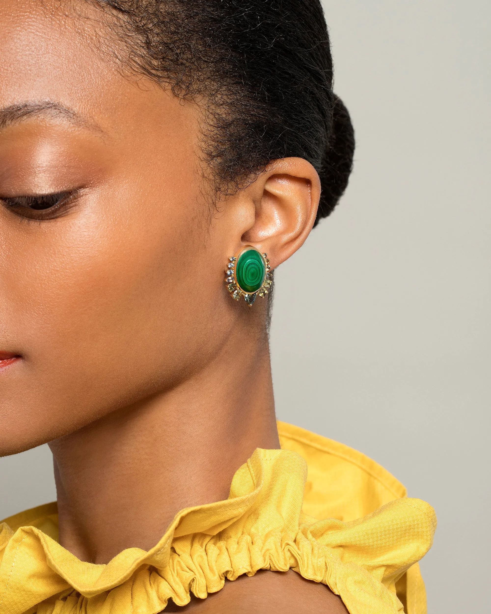 Malachite & Sapphire Earrings