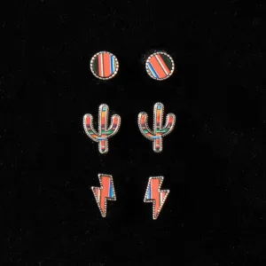 M&F Silver Strike Earrings Set of 3 Serape D460014997