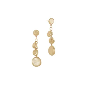 Marco Bicego Jaipur Yellow Gold Engraved and Polished Charm Drop Earrings