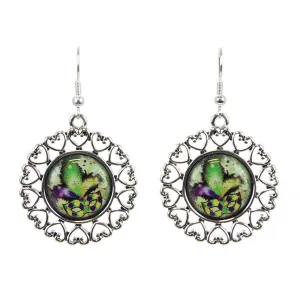 Mardi Gras Earrings Harlequin Mask