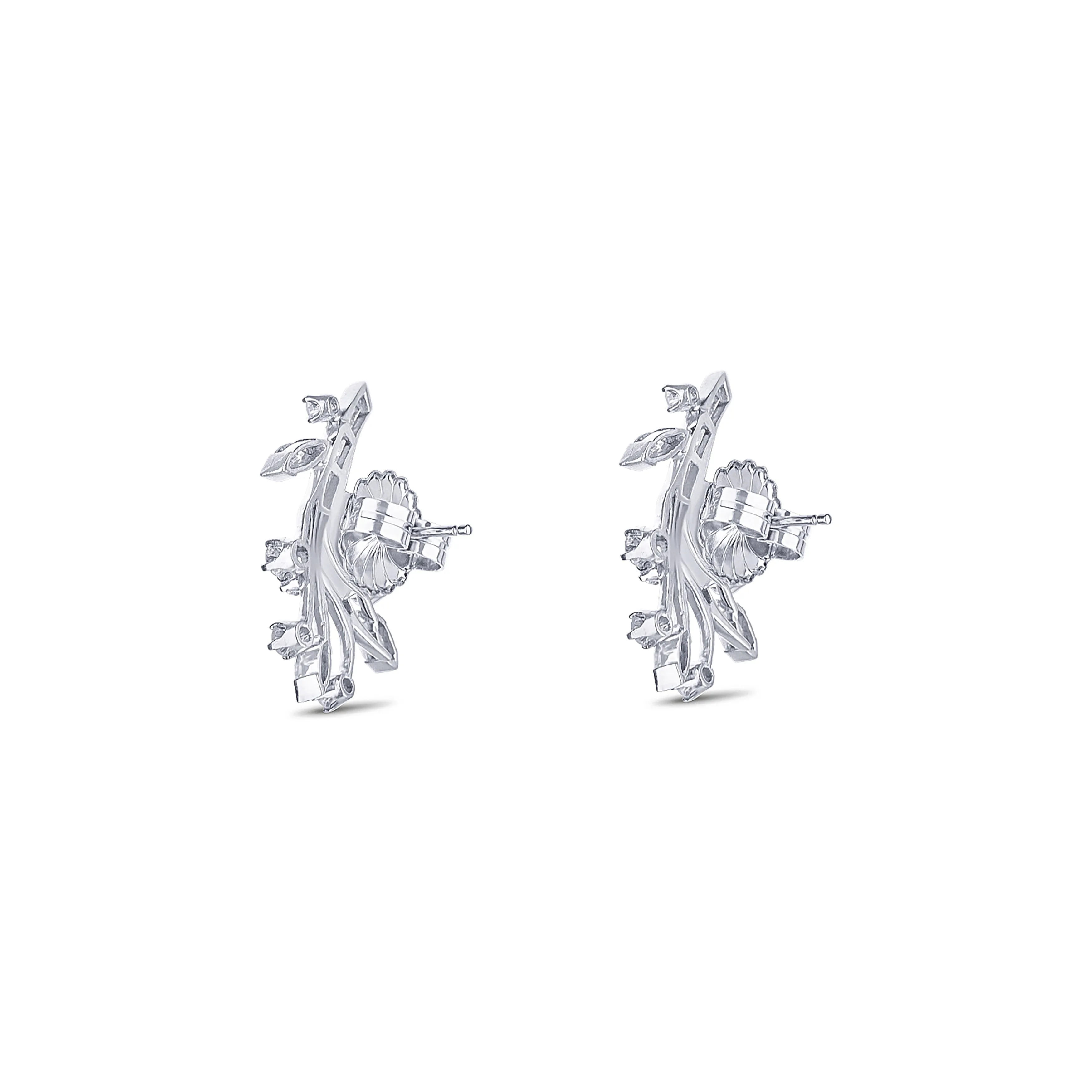 Marquise And Baguette Diamond Earrings
