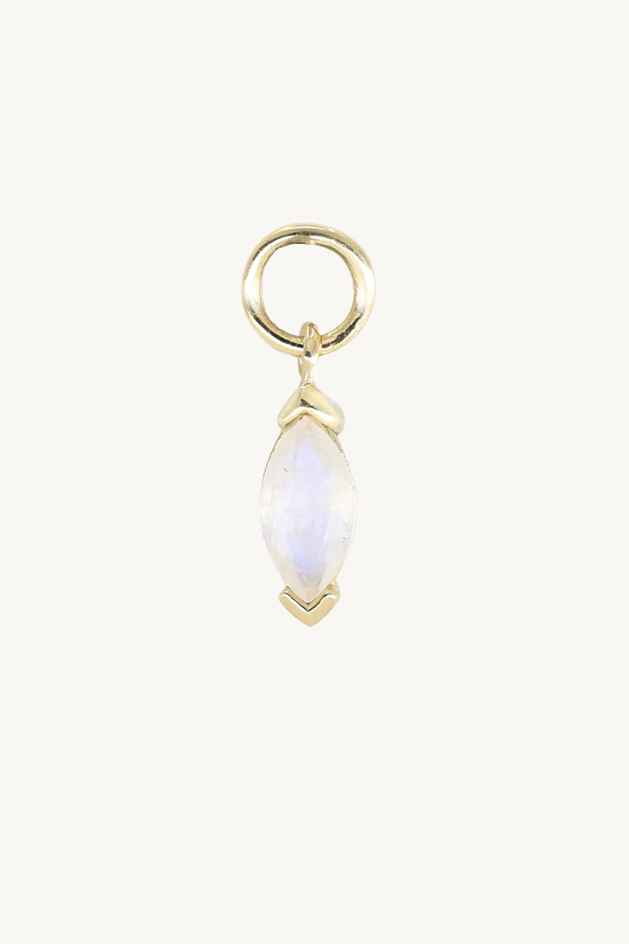 Marquise Moonstone Gold Charm