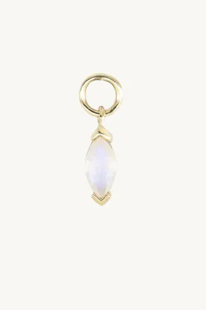 Marquise Moonstone Gold Charm
