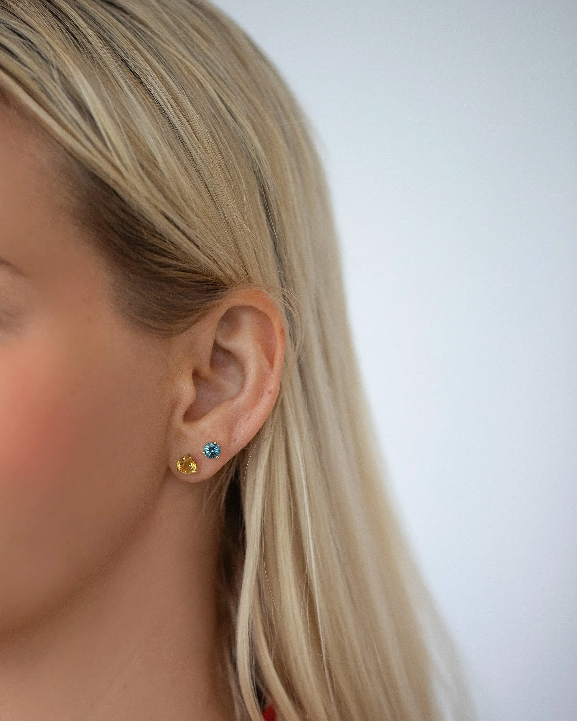 Martini Stud Earrings - Magenta Ruby