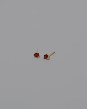 Martini Stud Earrings - Magenta Ruby