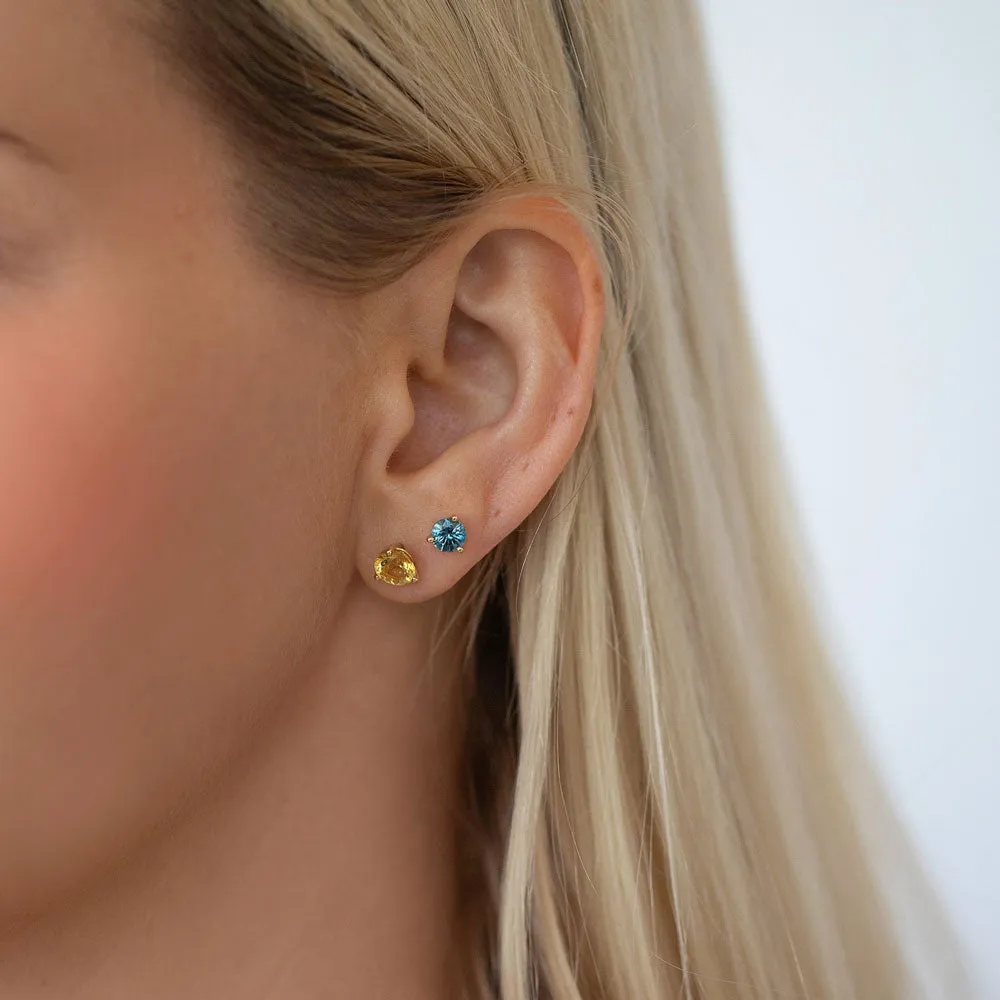 Martini Stud Earrings - Magenta Ruby