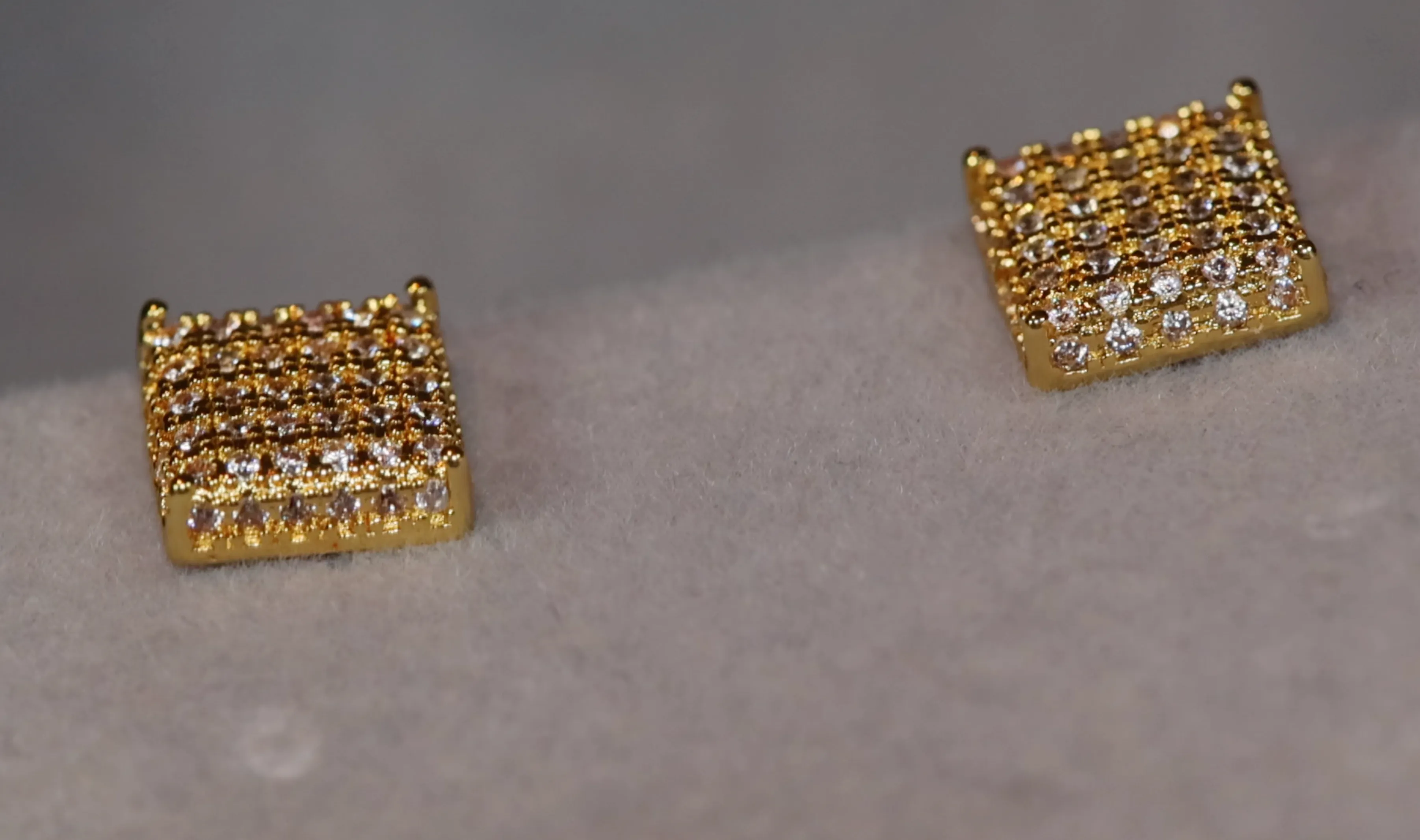 Mens Diamond Ear Studs | Iced Out Earrings | Gold Diamond Ear Studs | Womens Gold Diamond Ear Studs