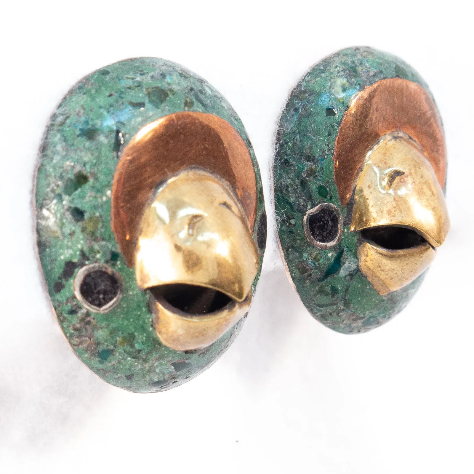 Metales Y Piedra Bird Earrings