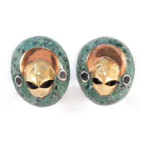 Metales Y Piedra Bird Earrings