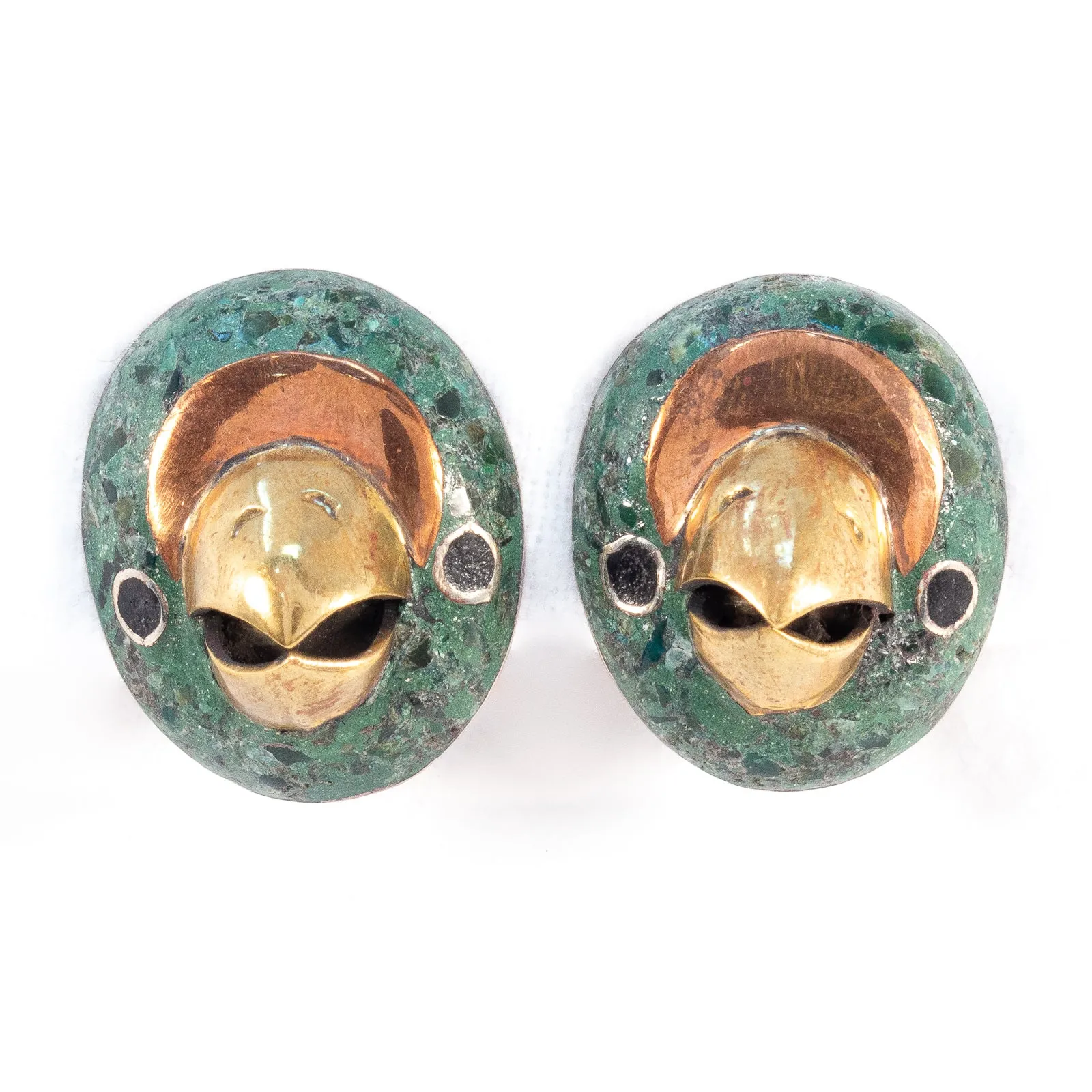 Metales Y Piedra Bird Earrings