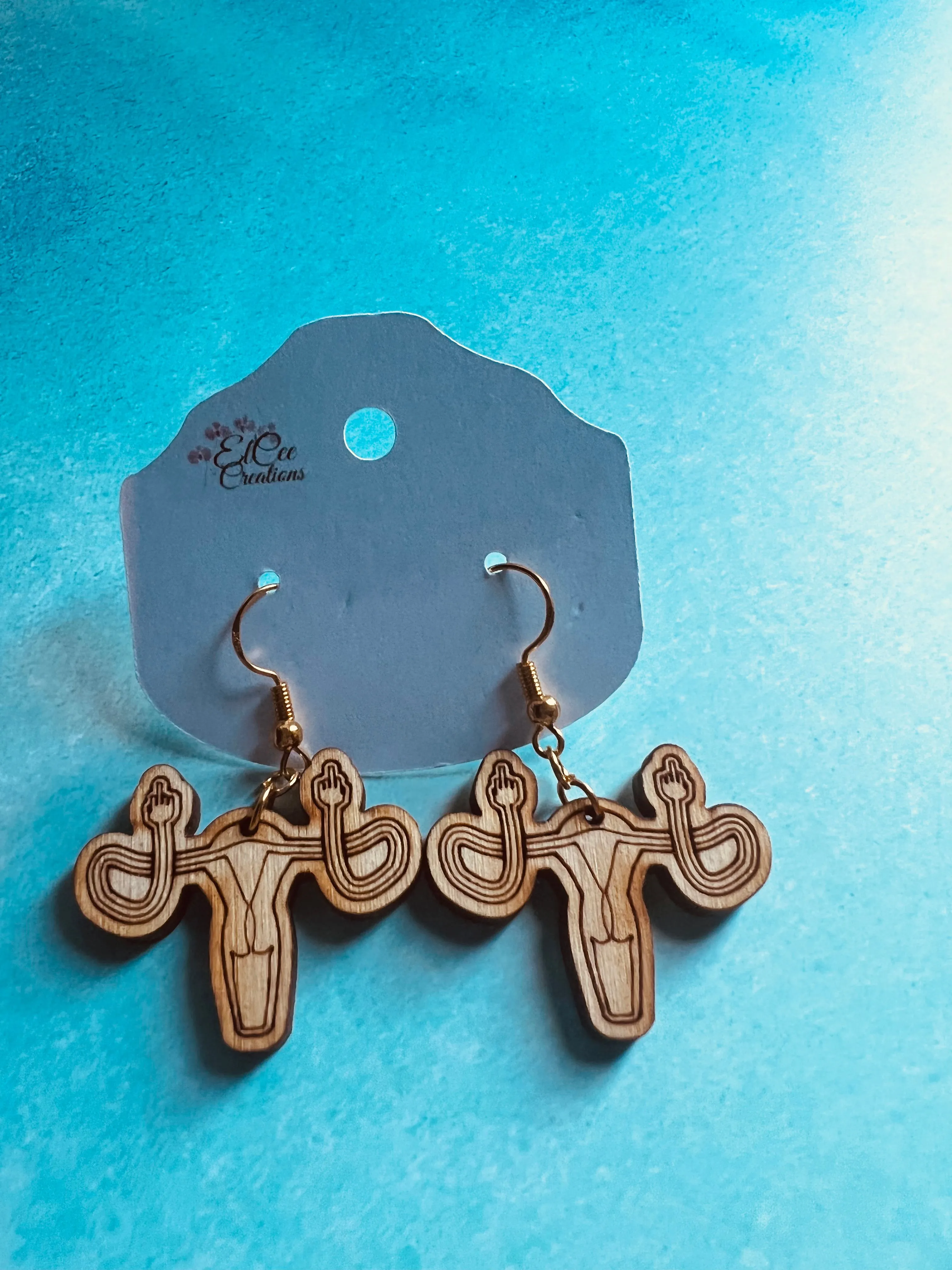 Middle Finger Uterus Earrings
