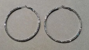 Midnight Crystal Hoops