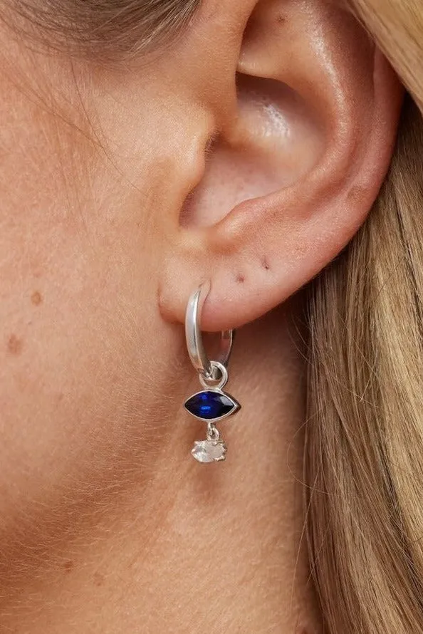 Mila Sapphire & Moonstone Silver Charm