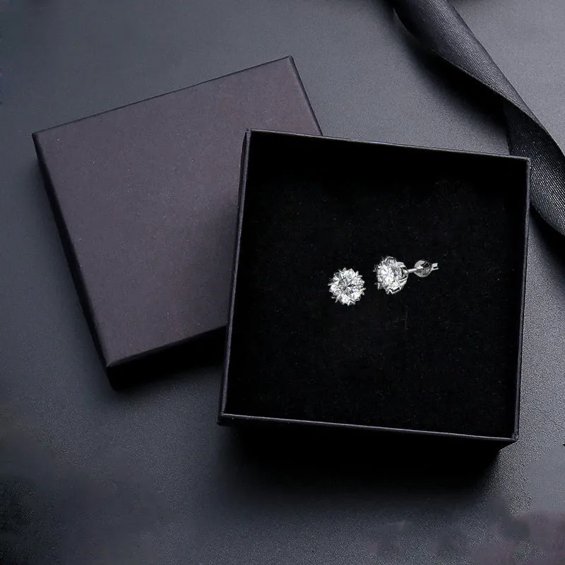 Mini Heart Moissanite Lab Created Diamond Earrings