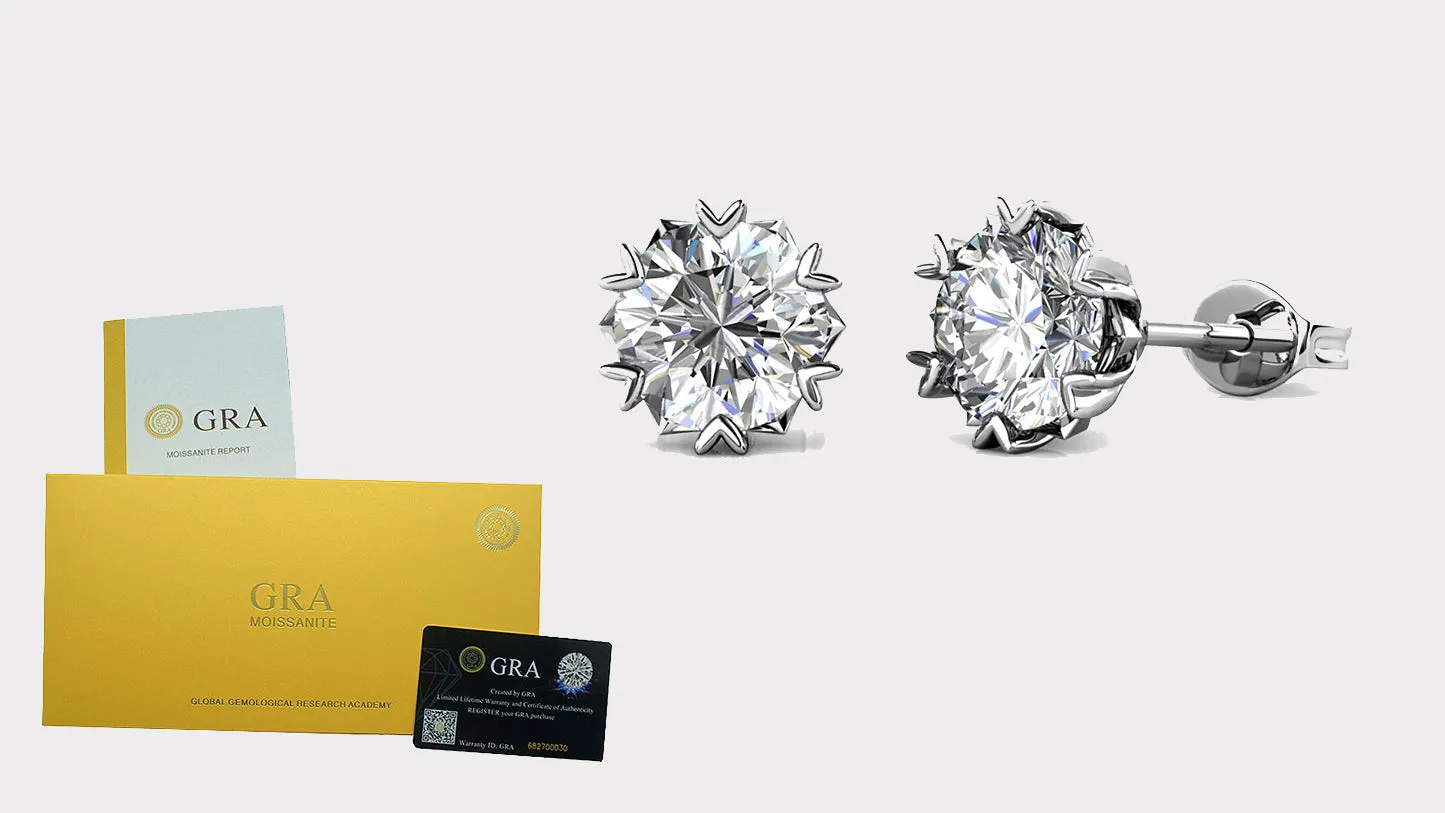 Mini Heart Moissanite Lab Created Diamond Earrings