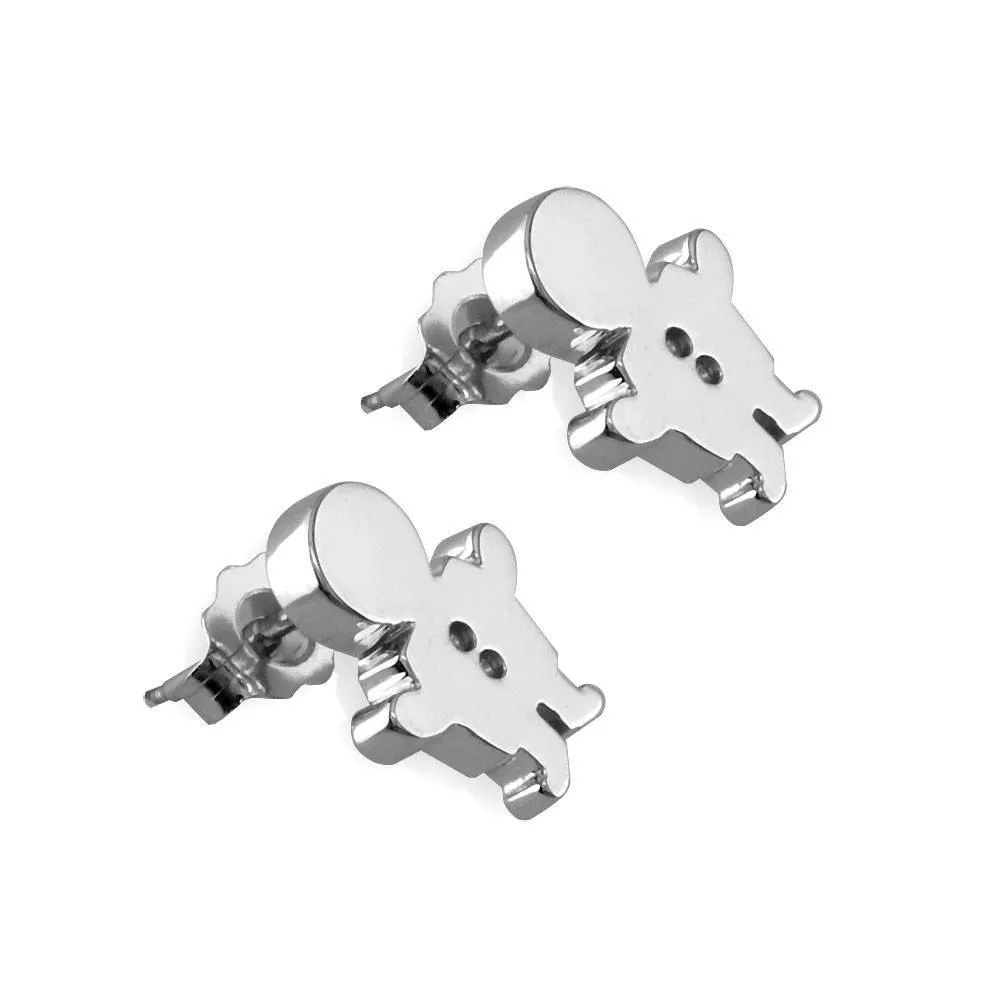 Mini Sziro Boy Earrings with Post Backs in 14k White Gold