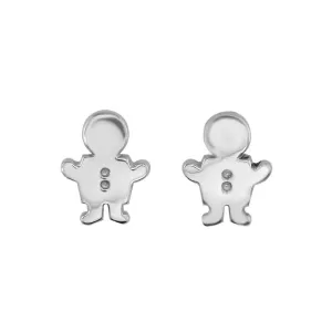 Mini Sziro Boy Earrings with Post Backs in 14k White Gold