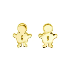 Mini Sziro Boy Earrings with Post Backs in 14k Yellow Gold