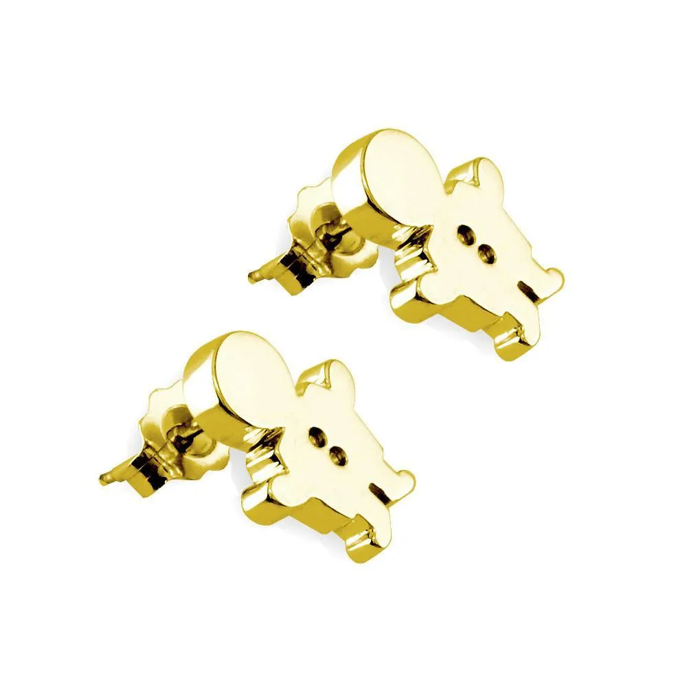 Mini Sziro Boy Earrings with Post Backs in 14k Yellow Gold
