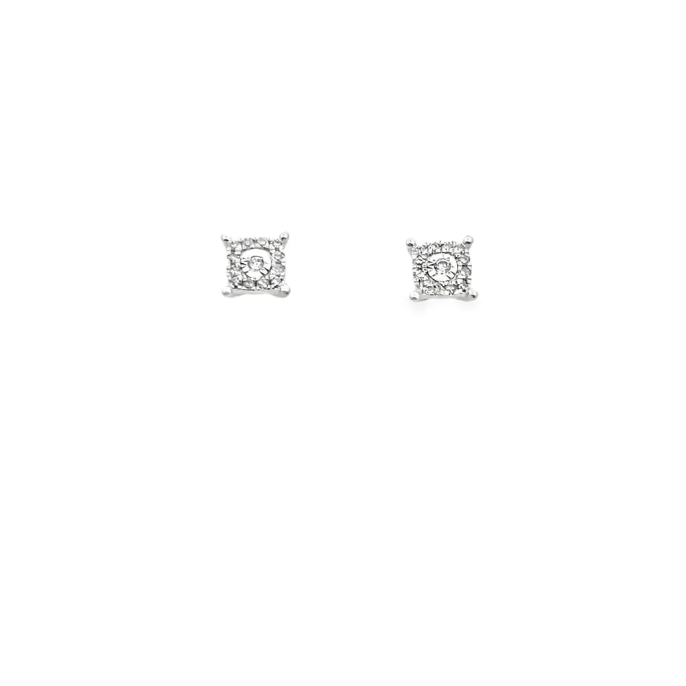 Miracle Studs Diamond Earrings .10cttw 10K Gold