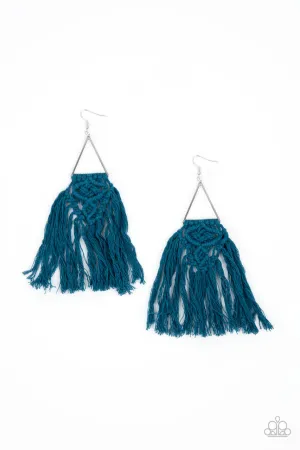 Modern Day Macrame Blue Paparazzi Earrings