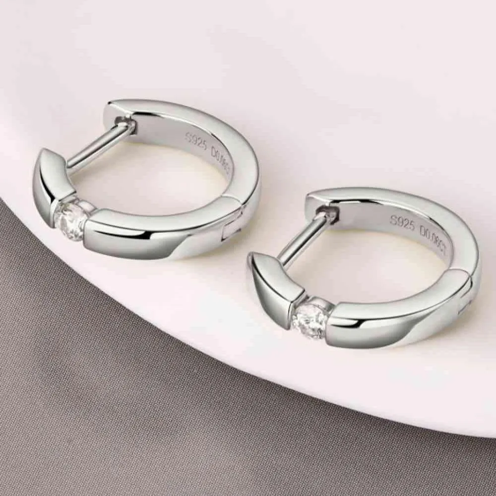 Moissanite Huggie Earrings