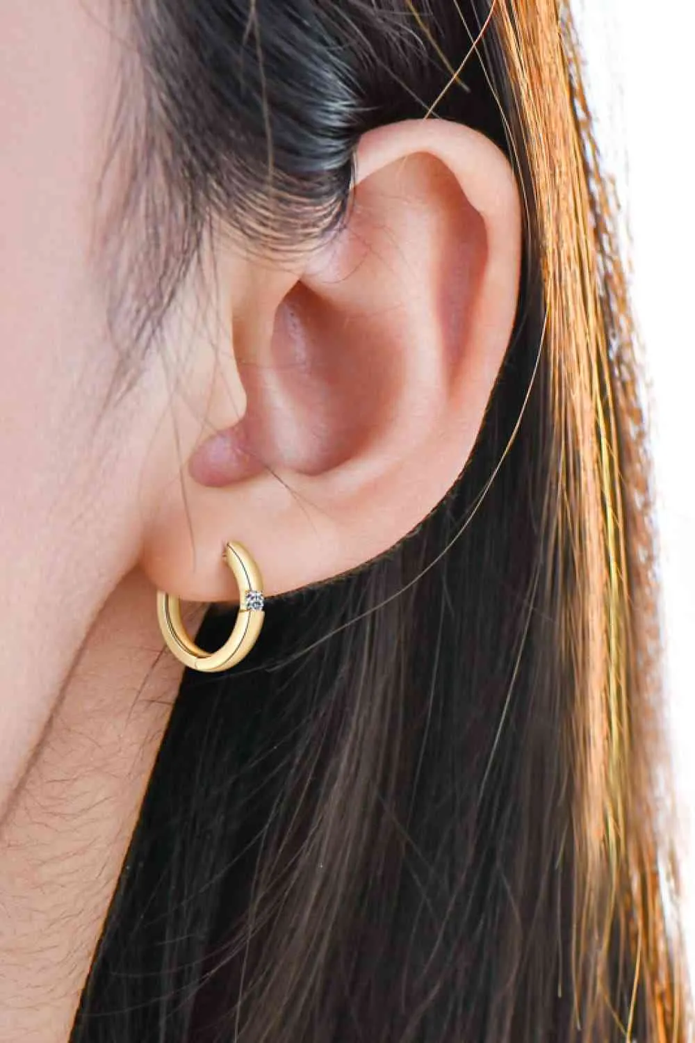 Moissanite Huggie Earrings