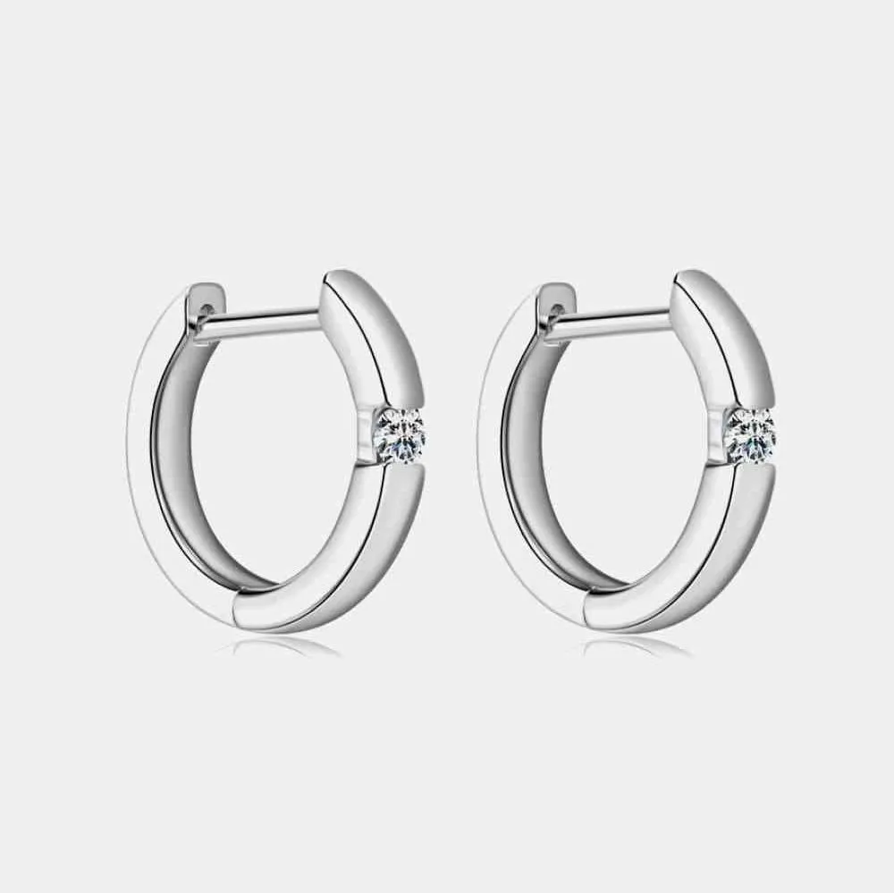 Moissanite Huggie Earrings