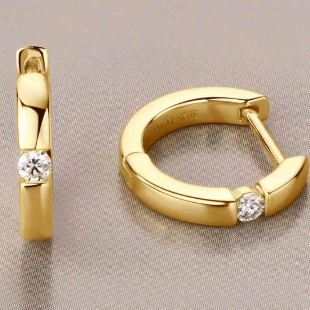 Moissanite Huggie Earrings