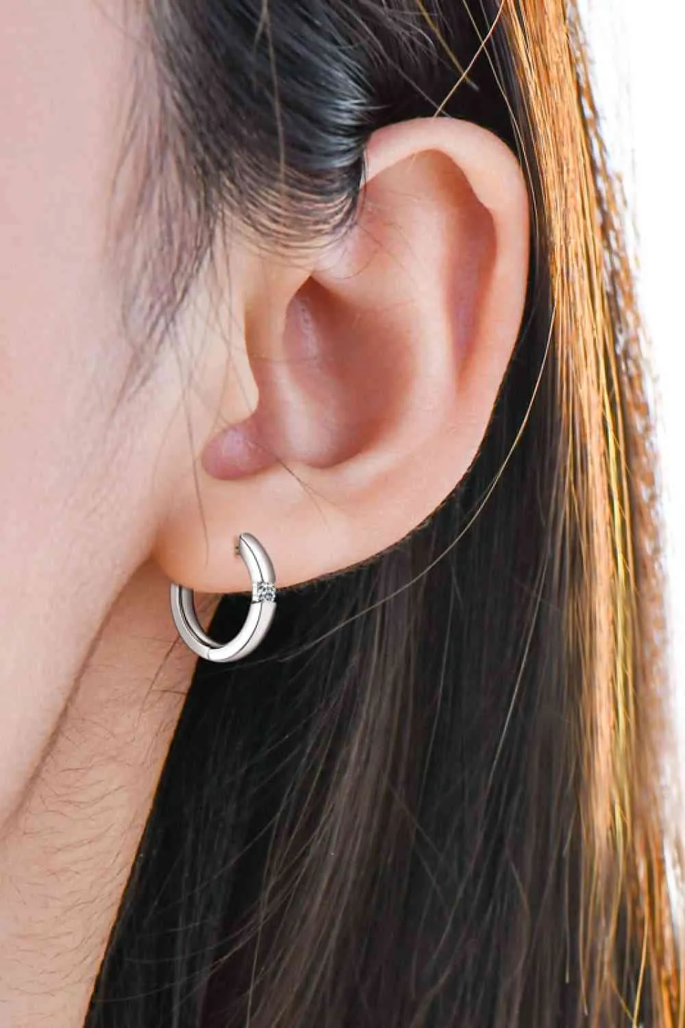 Moissanite Huggie Earrings