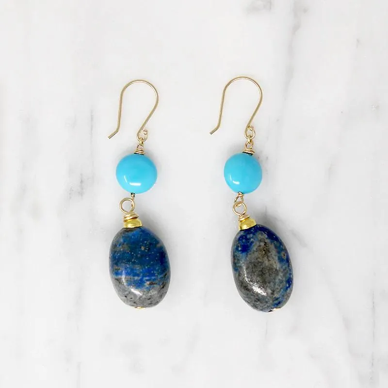 Moody Blues Turquoise & Sodalite Earrings by brunet