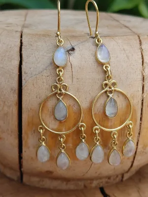 Moonstone Chandelier Earrings