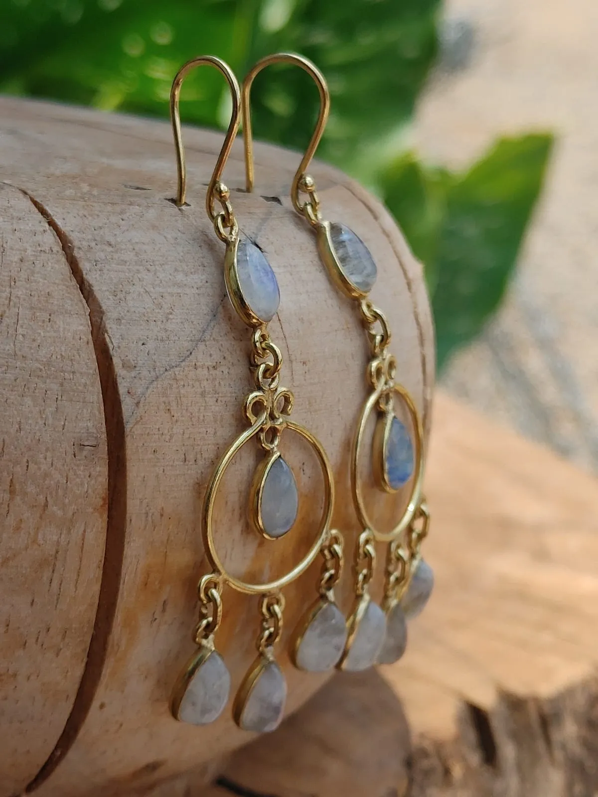 Moonstone Chandelier Earrings