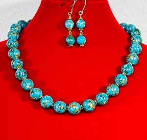 Mosaic Turquoise Necklace Set. #23009